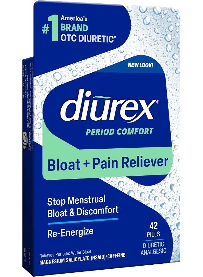 Diurex Water Pills + Pain Relief - Relieve Water Bloat, Cramps, & Fatigue - 42 Count - Image 1